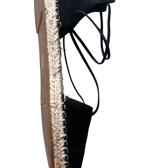 Eileen Fisher Lace-up Espadrilles. Size 7 Nubuck Black Suede . Rear zipper - Picture 10 of 12